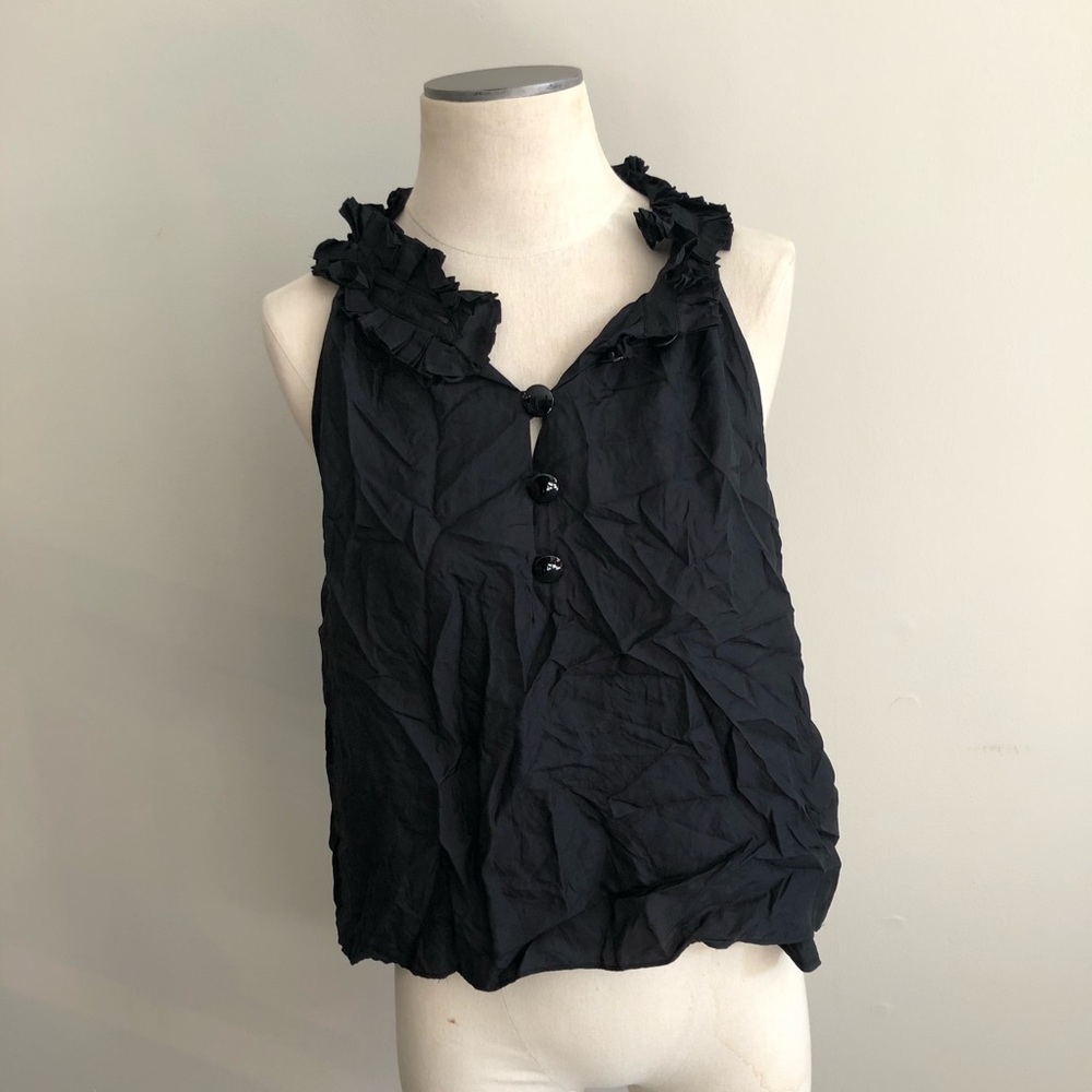 J Crew Silk Tank with buttons and pockets